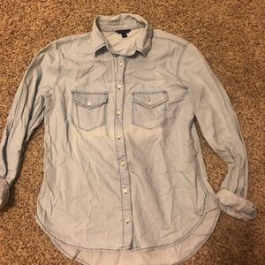 Aeropostale women’s thin denim button up shirt